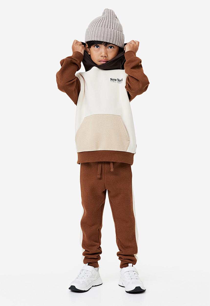 H&M - 2 pack joggers - brown block-coloured 