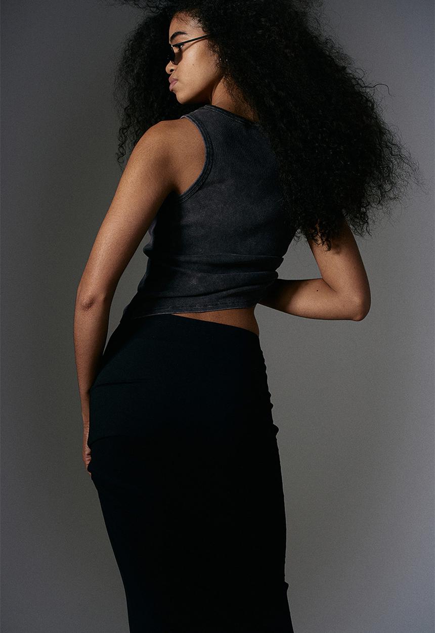 H&M - Ribbed pencil skirt - black