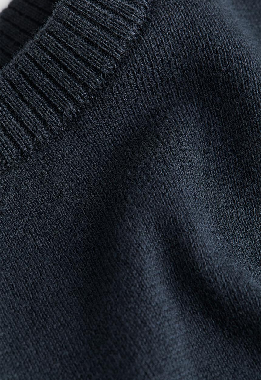 H&M - Fine-knit cotton jumper - navy blue 