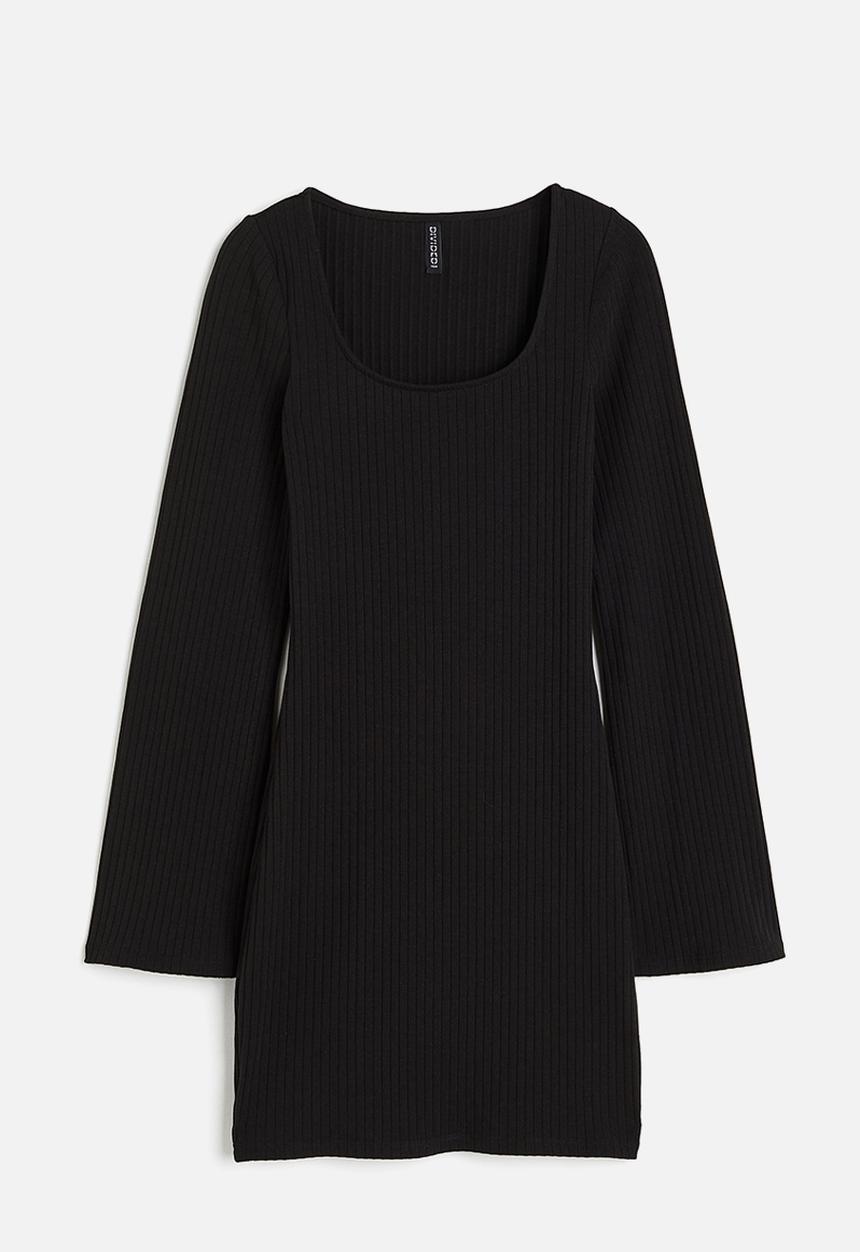 H&M - Ribbed bodycon dress - black