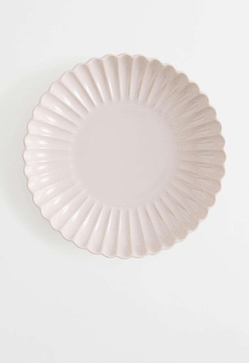 H&M - Deep stoneware plate - beige