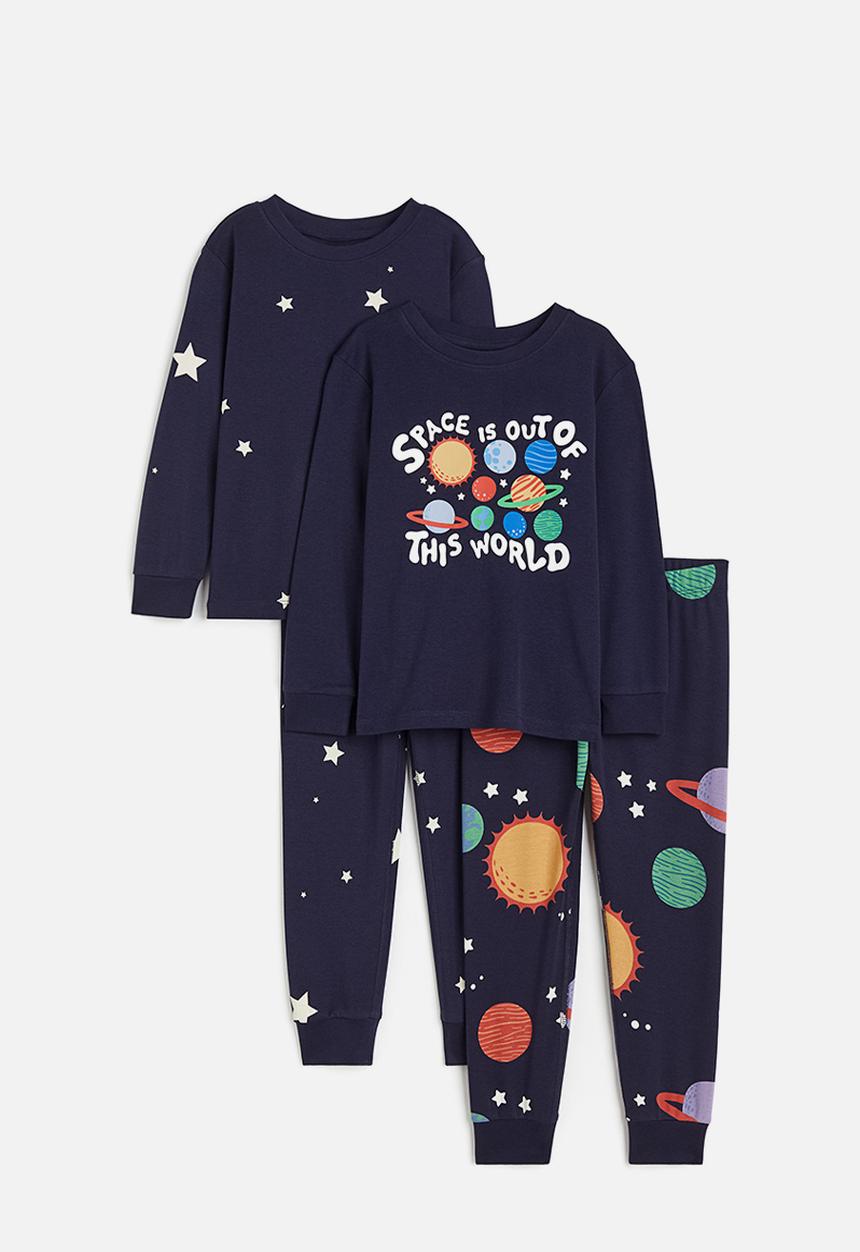 H&M - 2 pack printed pyjamas - navy blue space