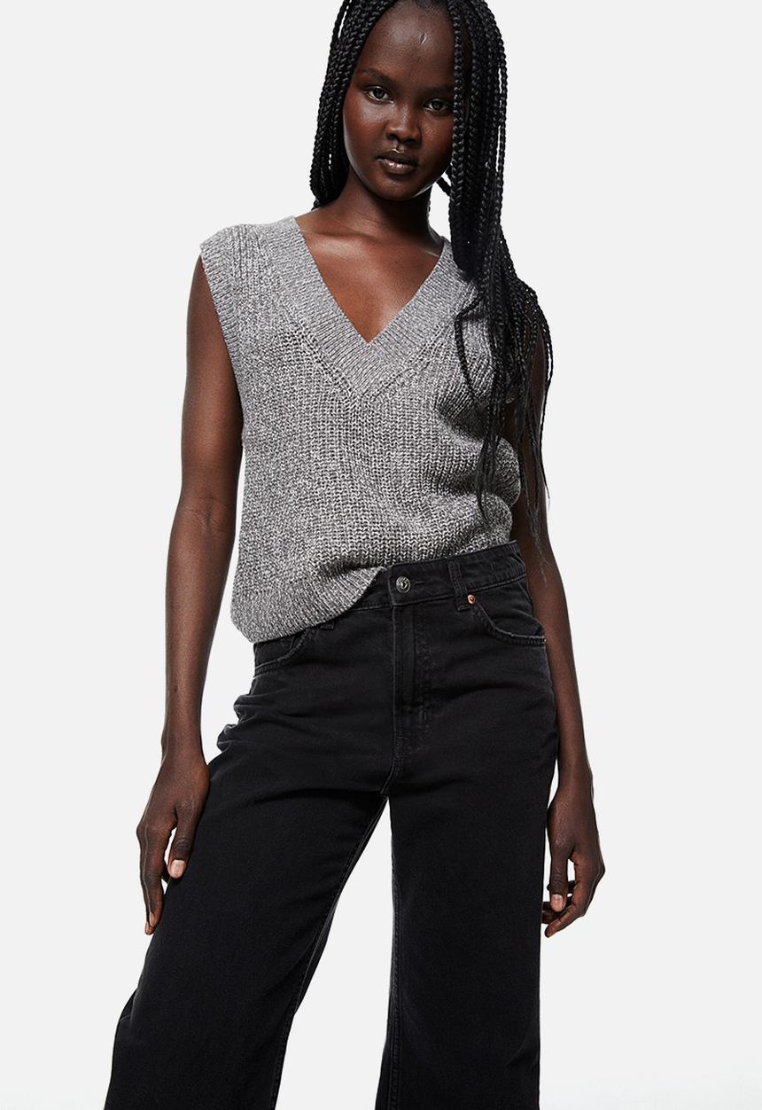 H&M - Wide high jeans - black