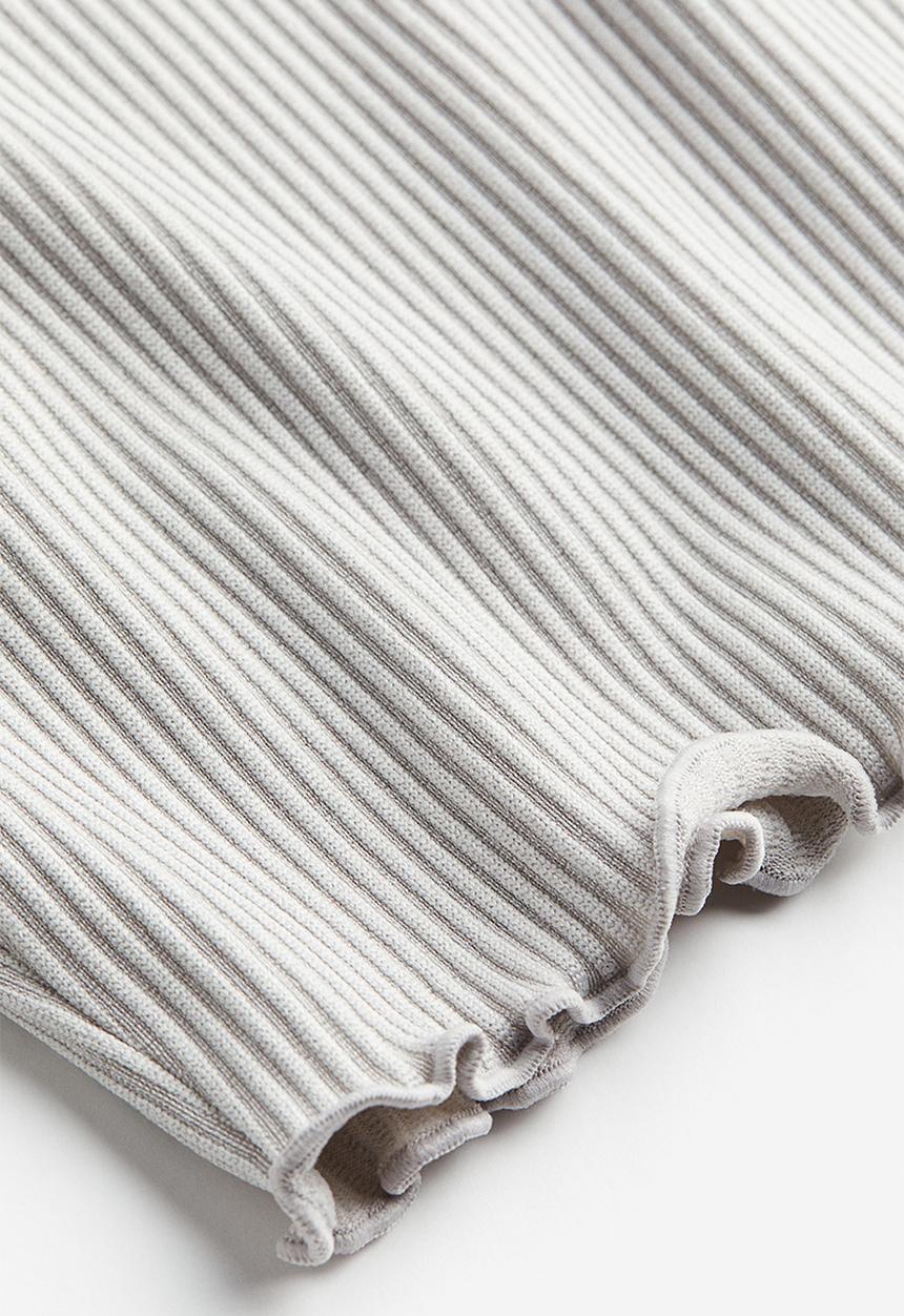 H&M - Ribbed off-the-shoulder top - light grey