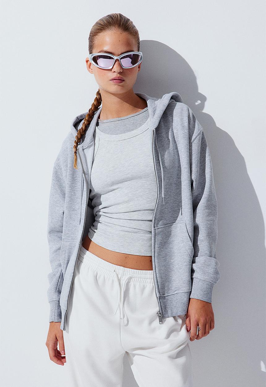 H&M - Zip-through hoodie - grey