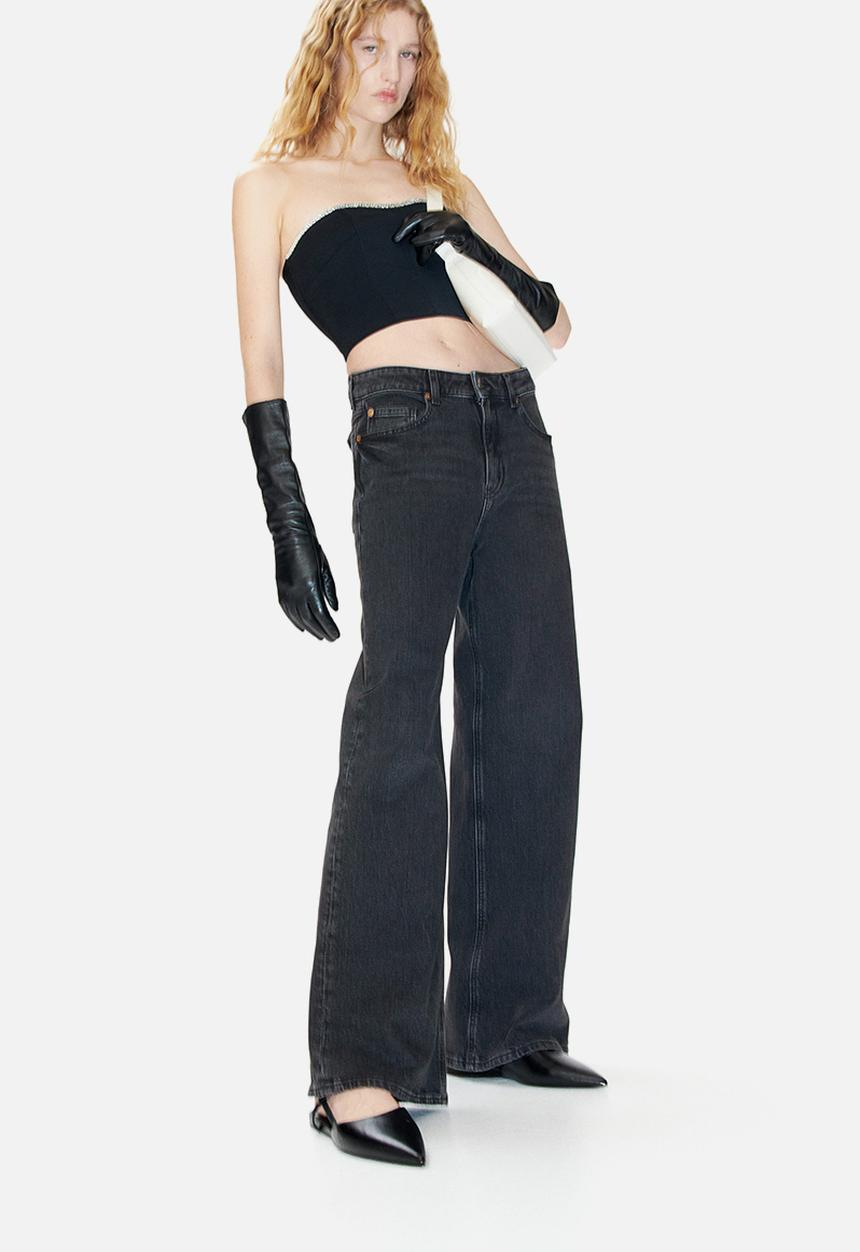 H&M - Wide high jeans - grey