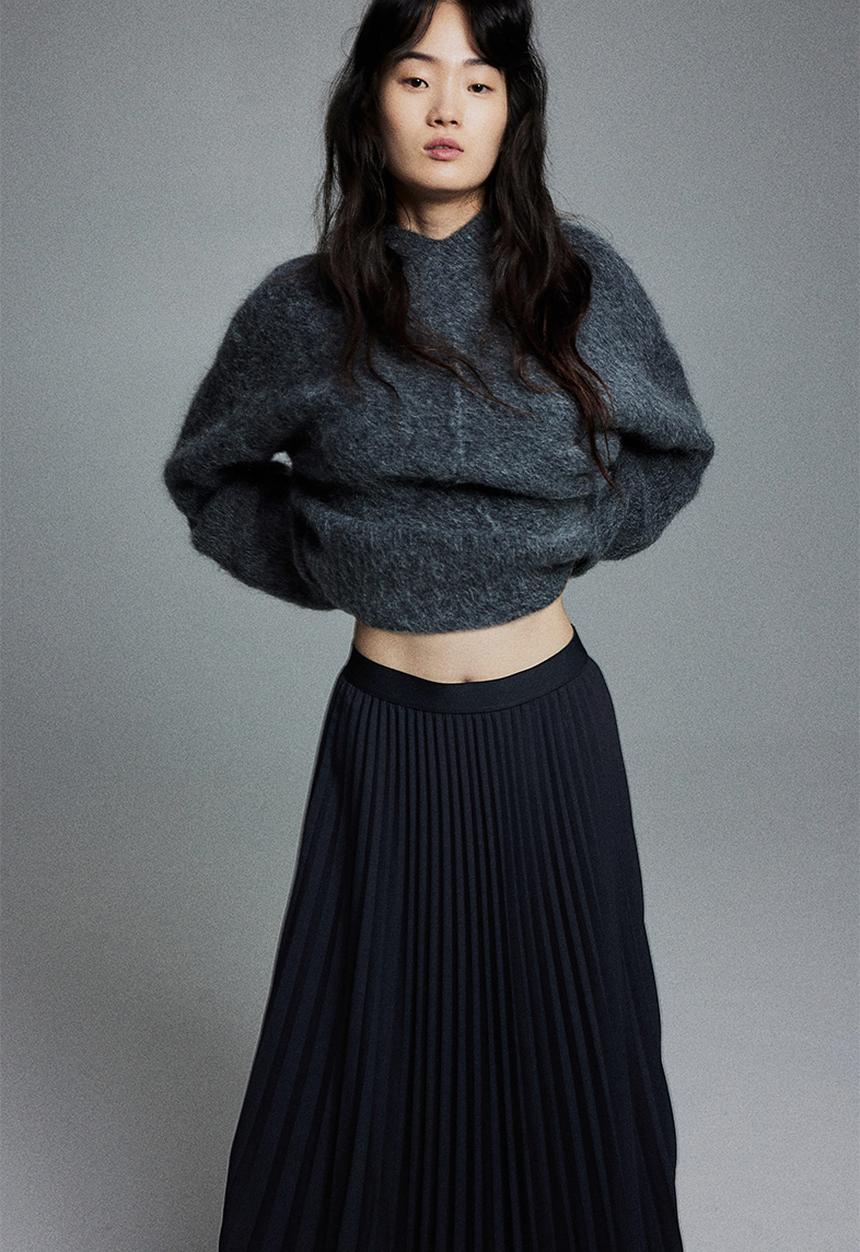 H&M - Pleated skirt - dark blue