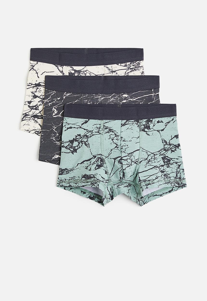 H&M - 3 pack boxer shorts - dark grey marbled