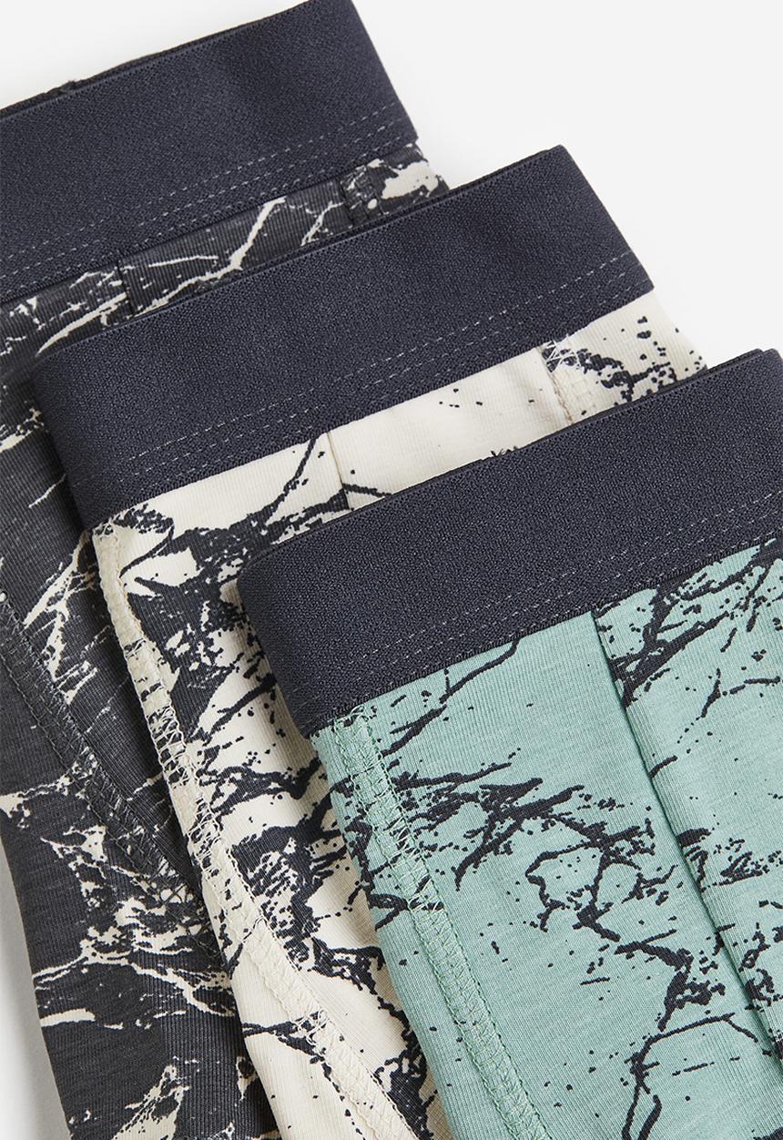 H&M - 3 pack boxer shorts - dark grey marbled