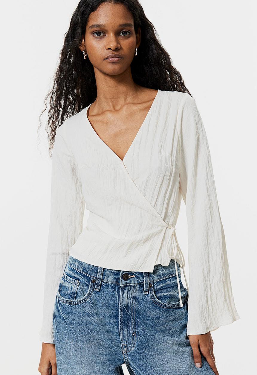 H&M - Wrapover top - white