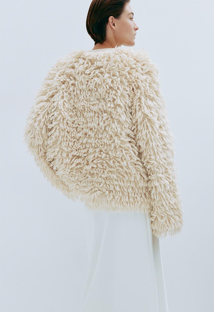 H&M - Wool-blend fluffy-knit jumper - beige 