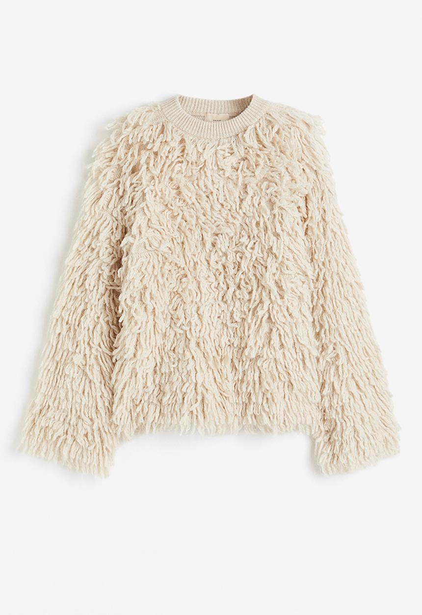 H&M - Wool-blend fluffy-knit jumper - beige 