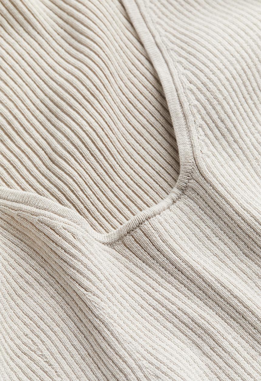 H&M - Rib-knit dress - light greige