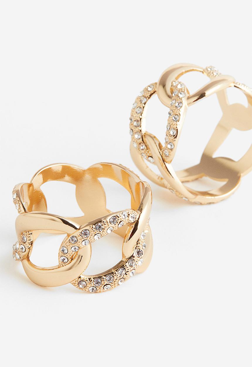H&M - 2-pack metal napkin rings - gold