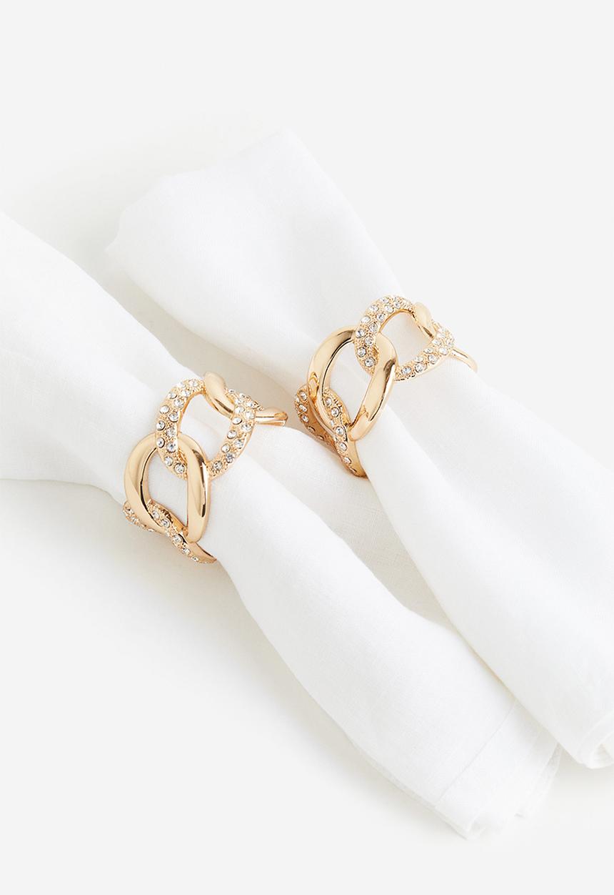 H&M - 2-pack metal napkin rings - gold