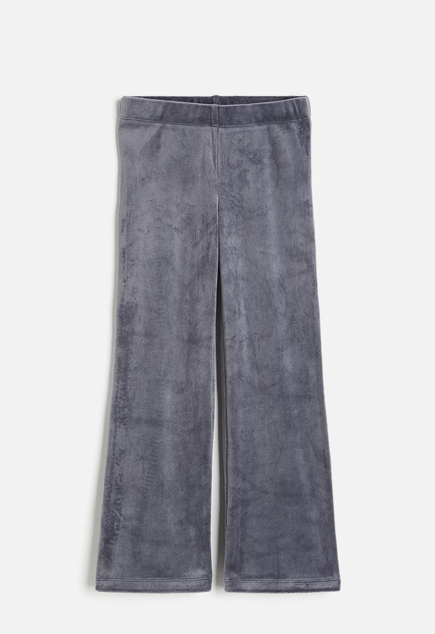 H&M - Flared velour leggings - dark grey