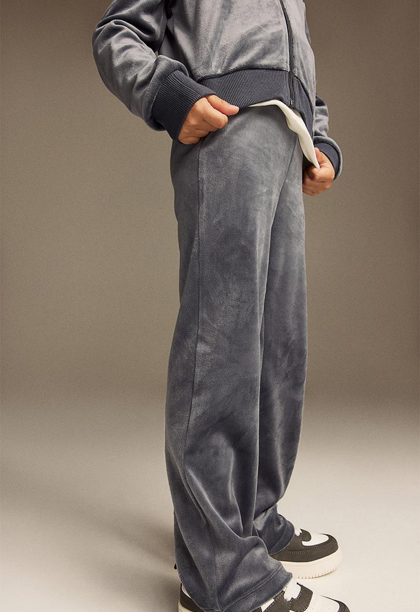 H&M - Flared velour leggings - dark grey