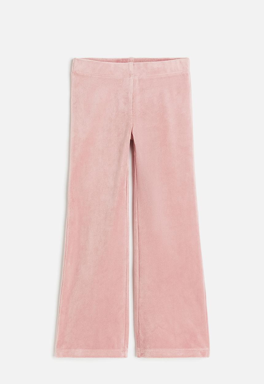 H&M - Flared velour leggings - light pink