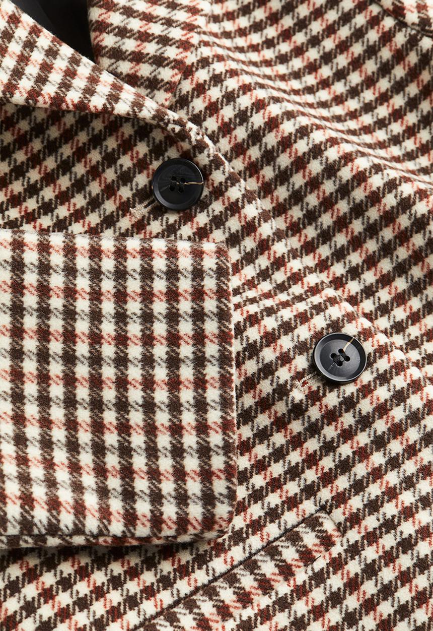 H&M - Felted coat - light beige & checked