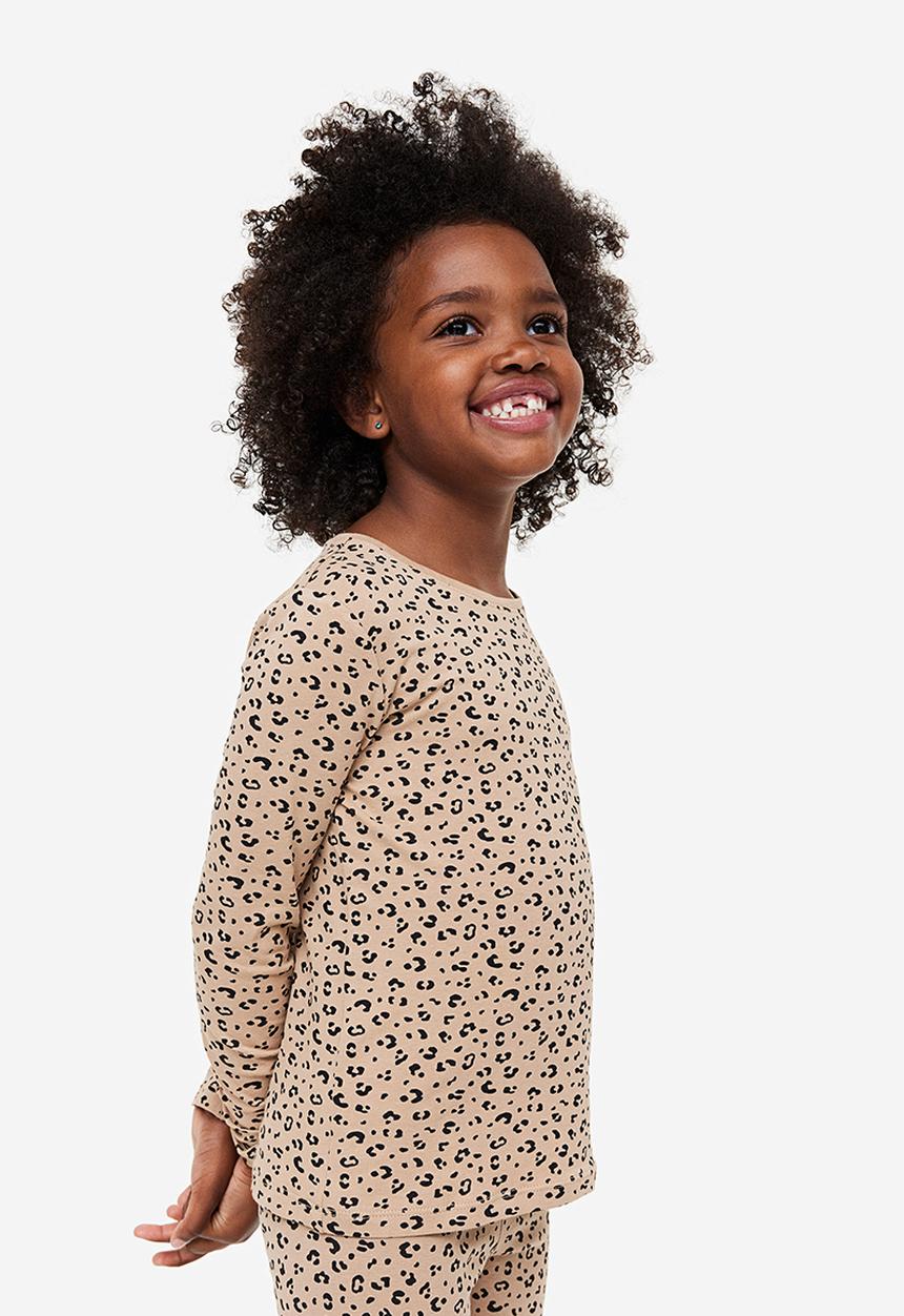 H&M - 3 pack long-sleeved tops - beige leopard print