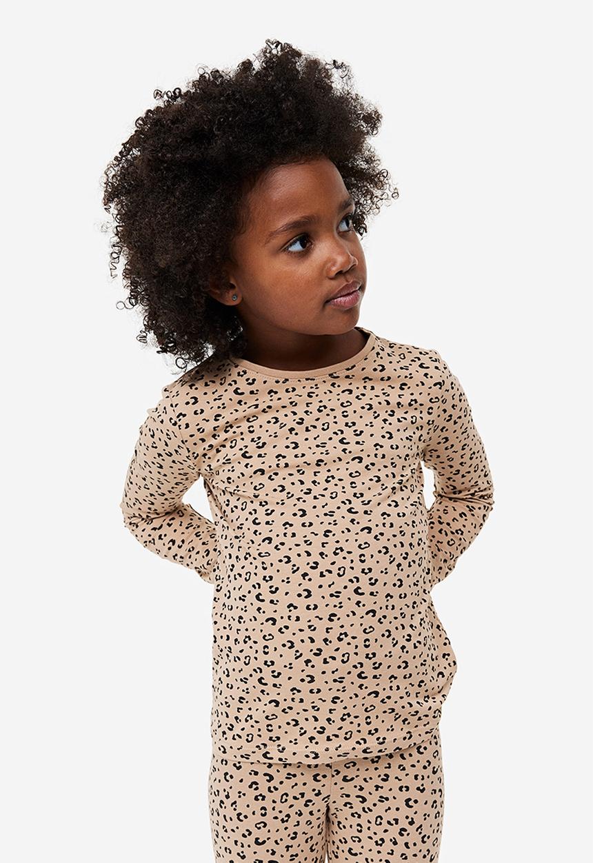 H&M - 3 pack long-sleeved tops - beige leopard print