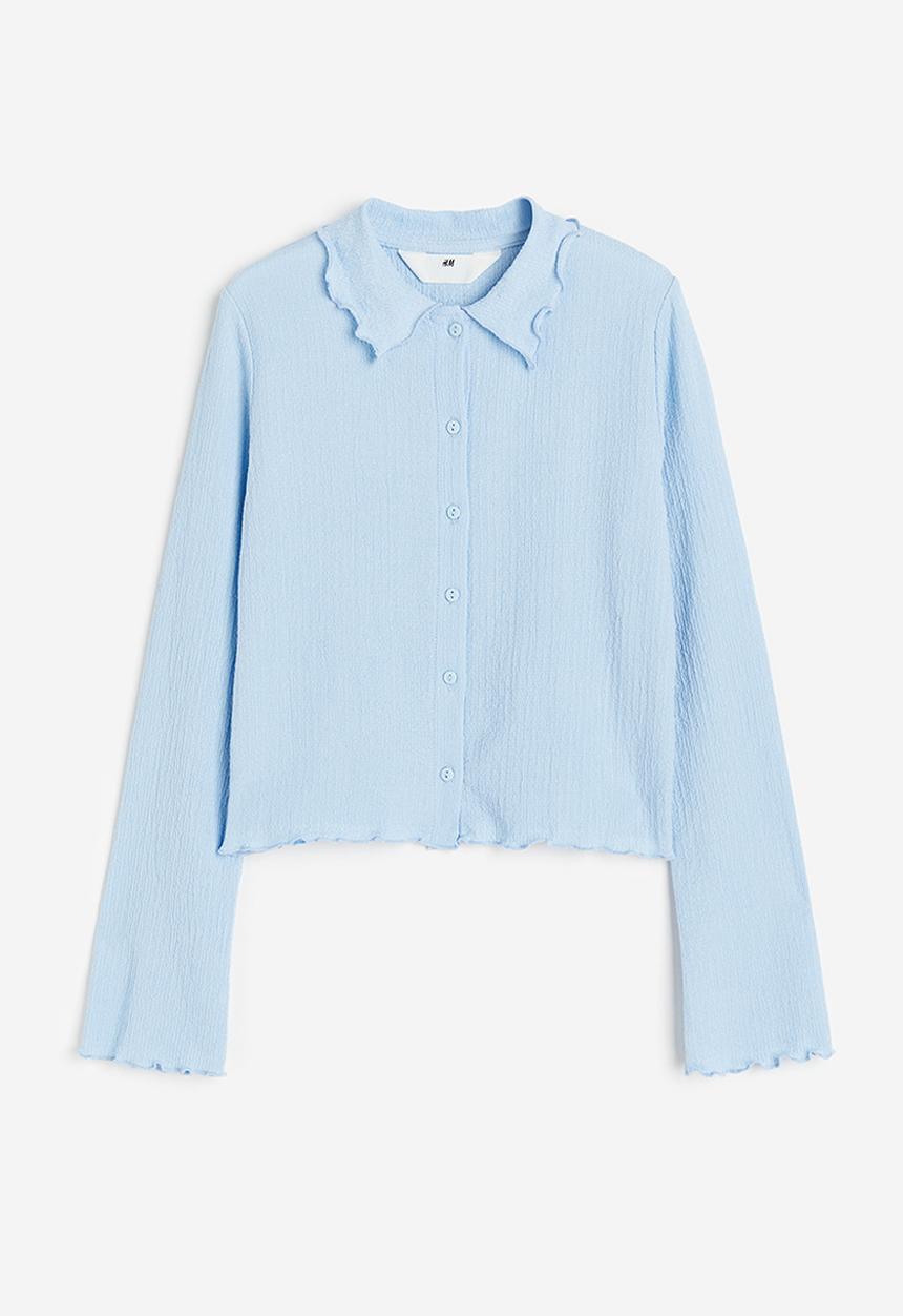H&M - Crinkled jersey blouse - blue