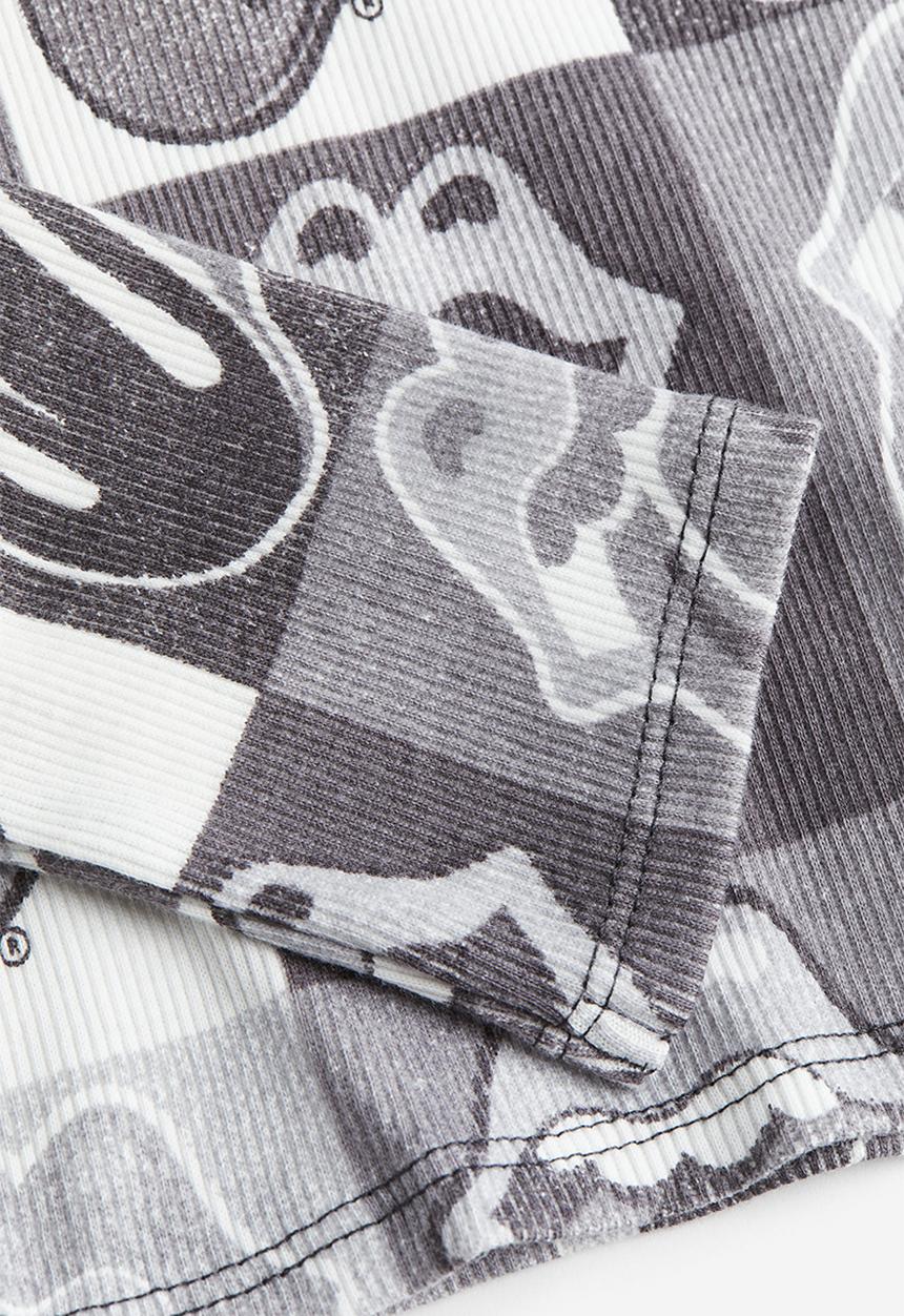 H&M - Printed jersey top - grey/the rolling stones