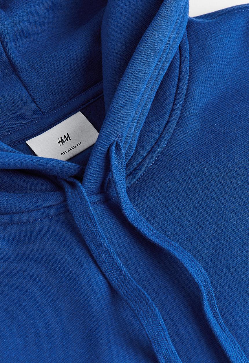 H&M - Loose fit printed hoodie - bright blue flowers 