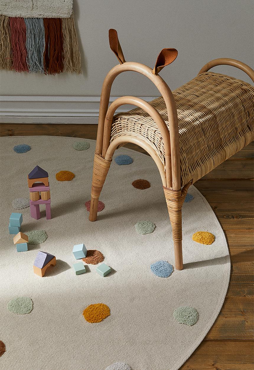 H&M - Tufted-spot cotton rug - multi,white