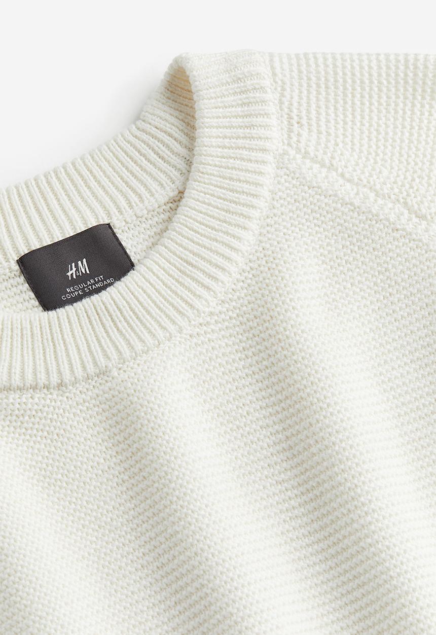 H&M - Regular fit cotton jumper - cream 