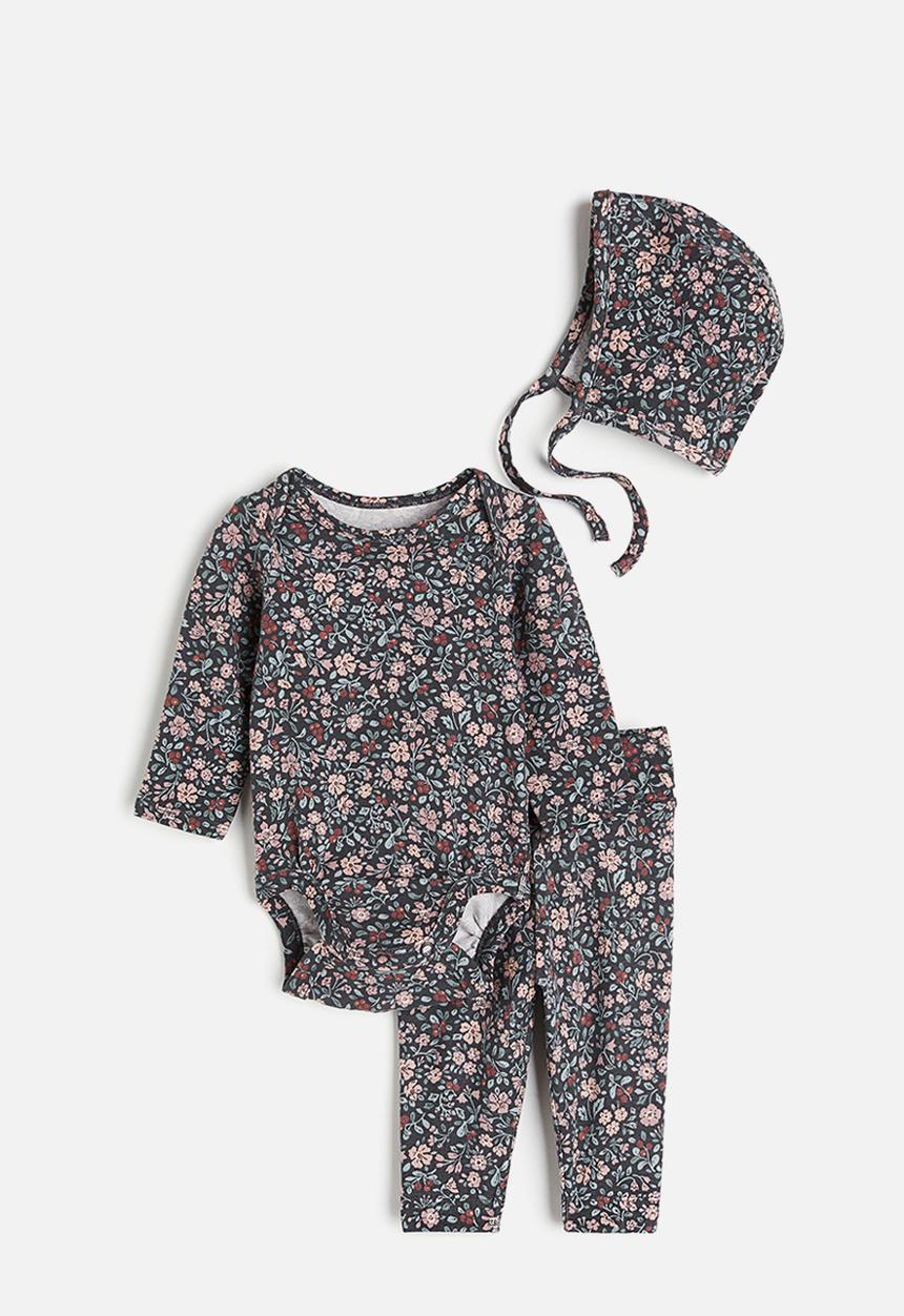 H&M - 3 piece cotton set - grey multi