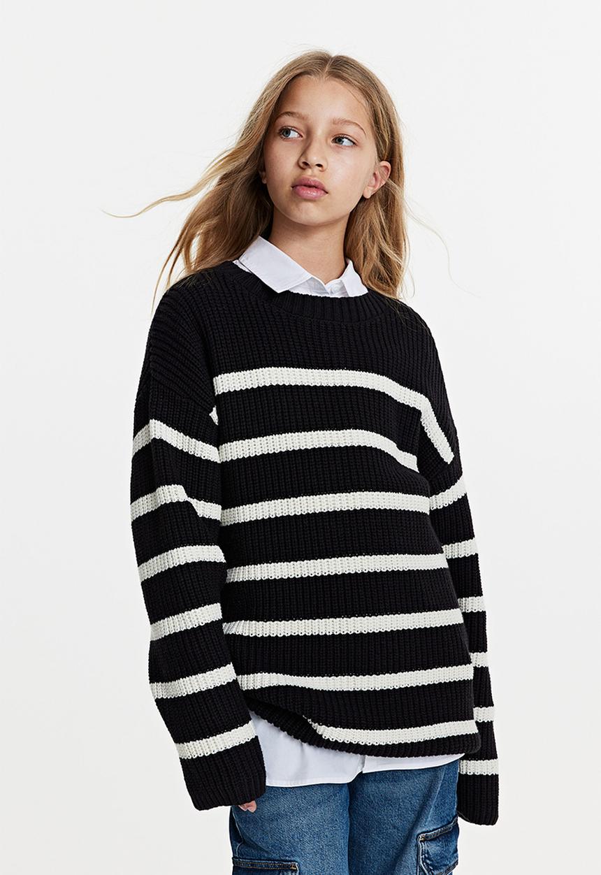 H&M - Jumper -  black striped