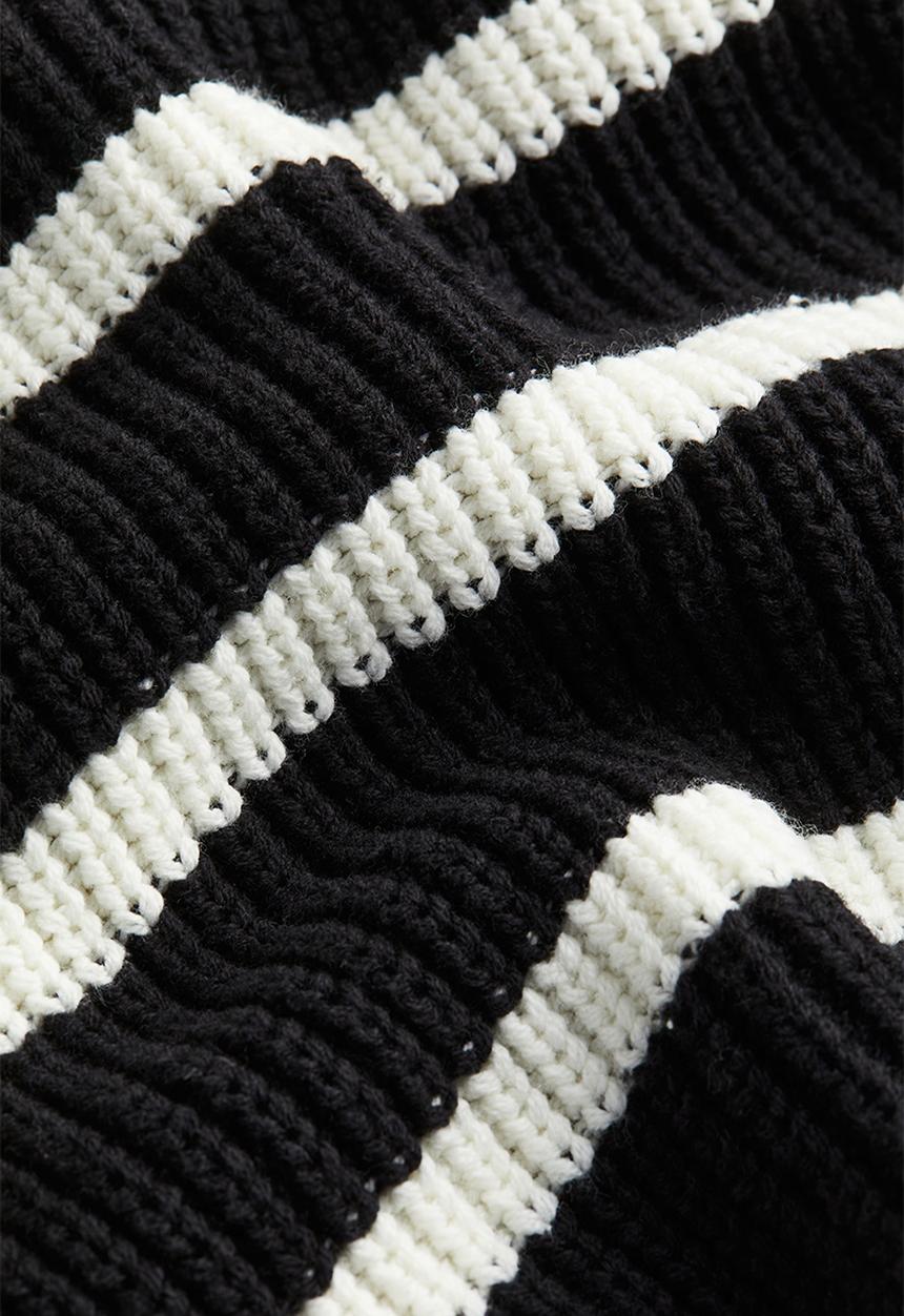 H&M - Jumper -  black striped