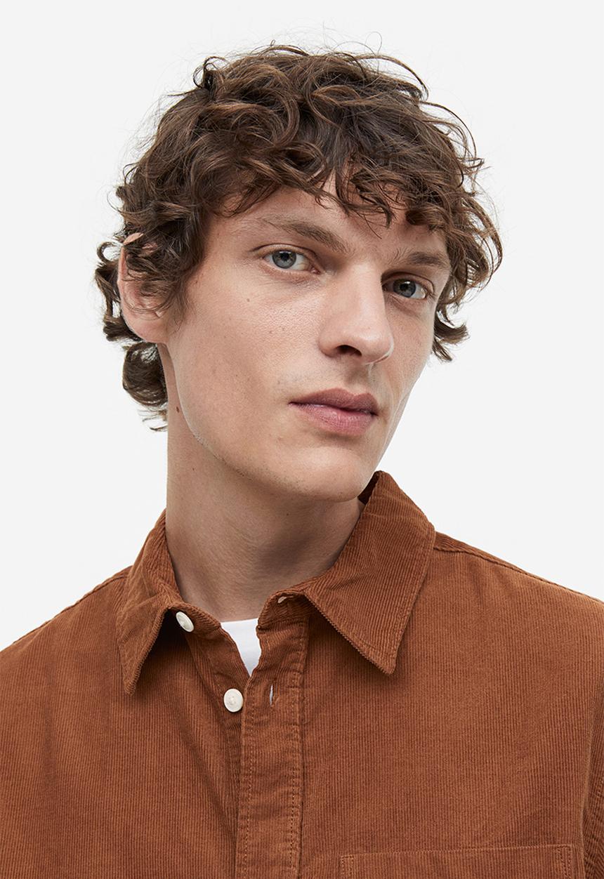 H&M - Regular fit corduroy shirt - brown