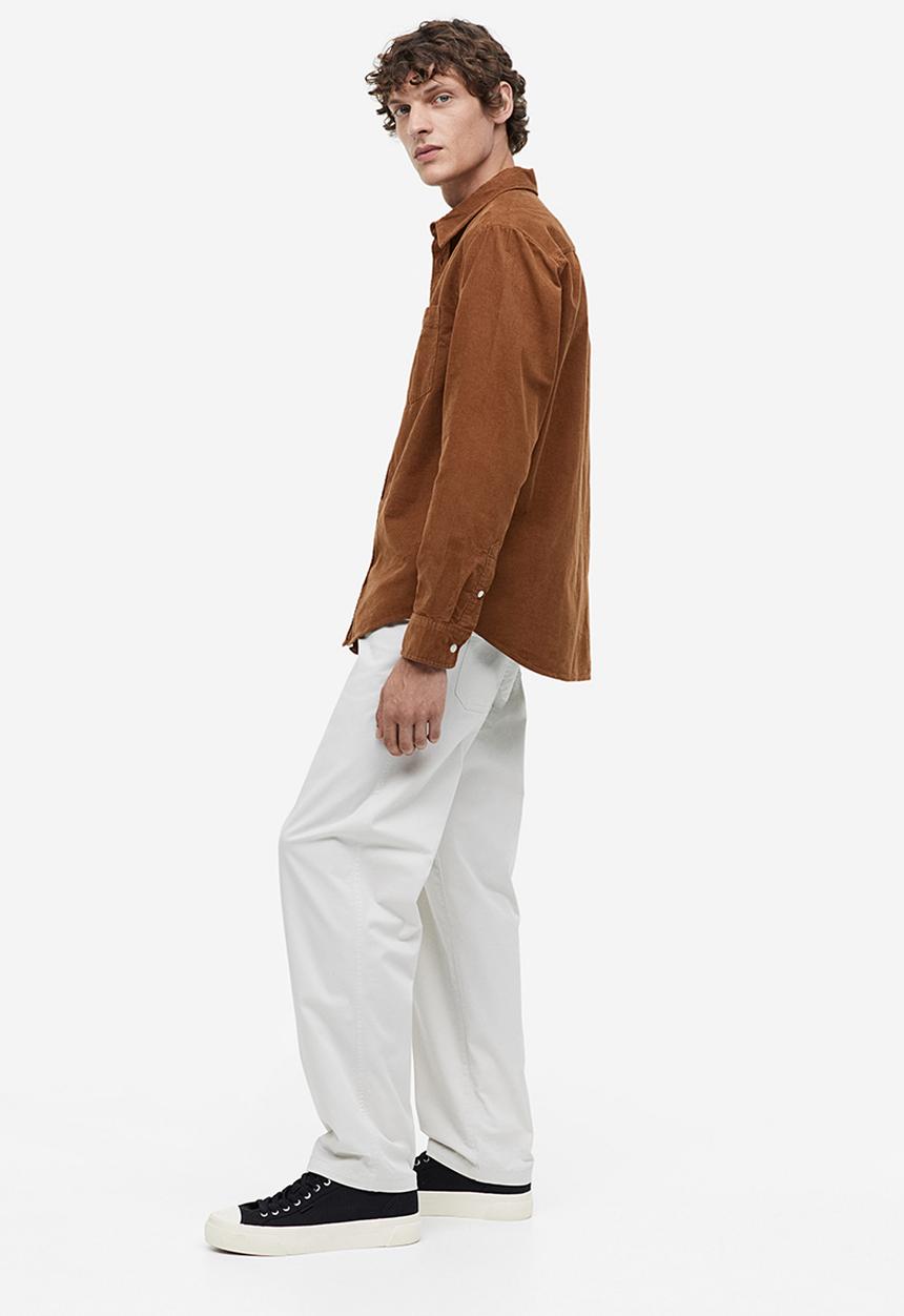 H&M - Regular fit corduroy shirt - brown