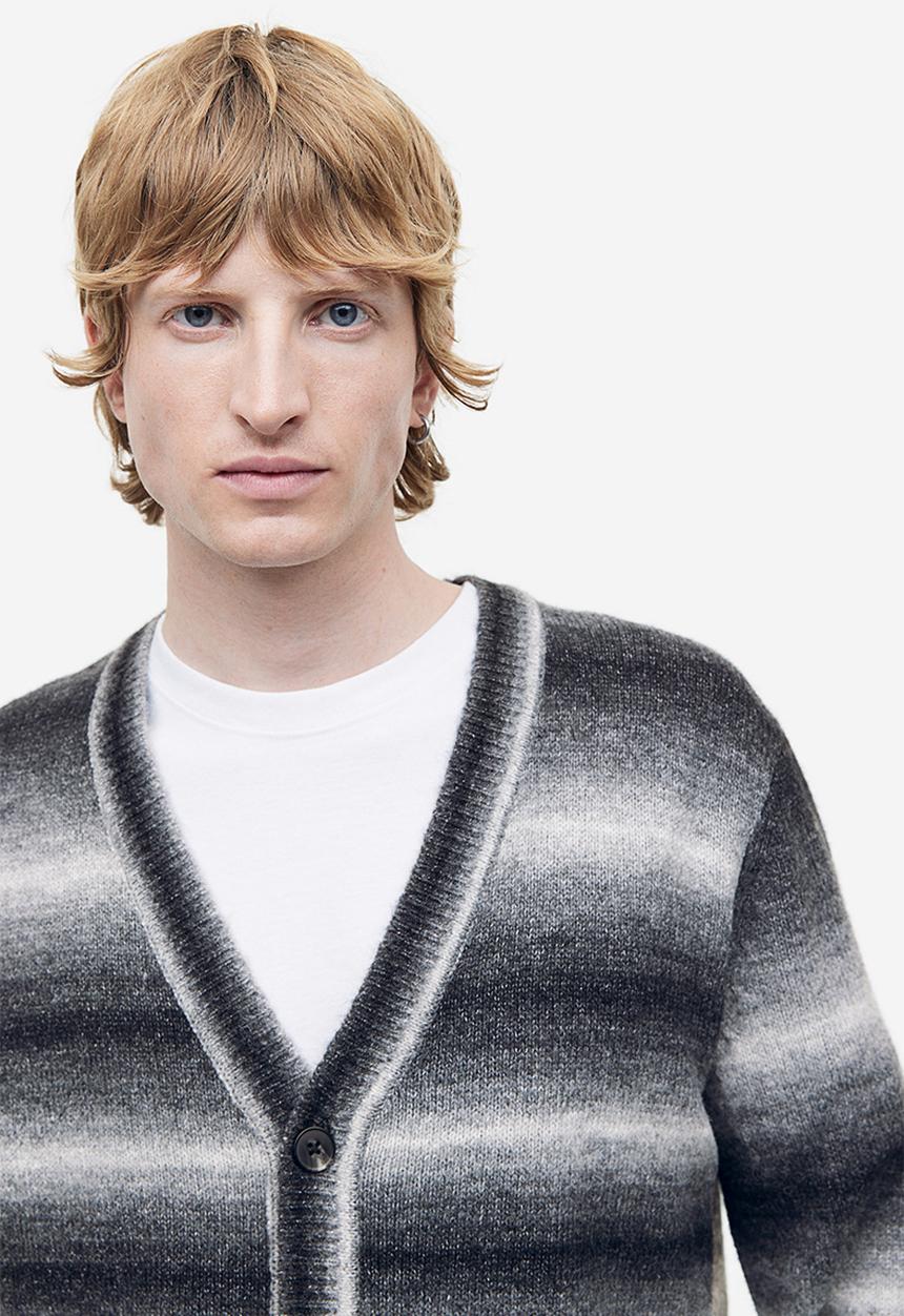 H&M - Regular fit cardigan - black striped