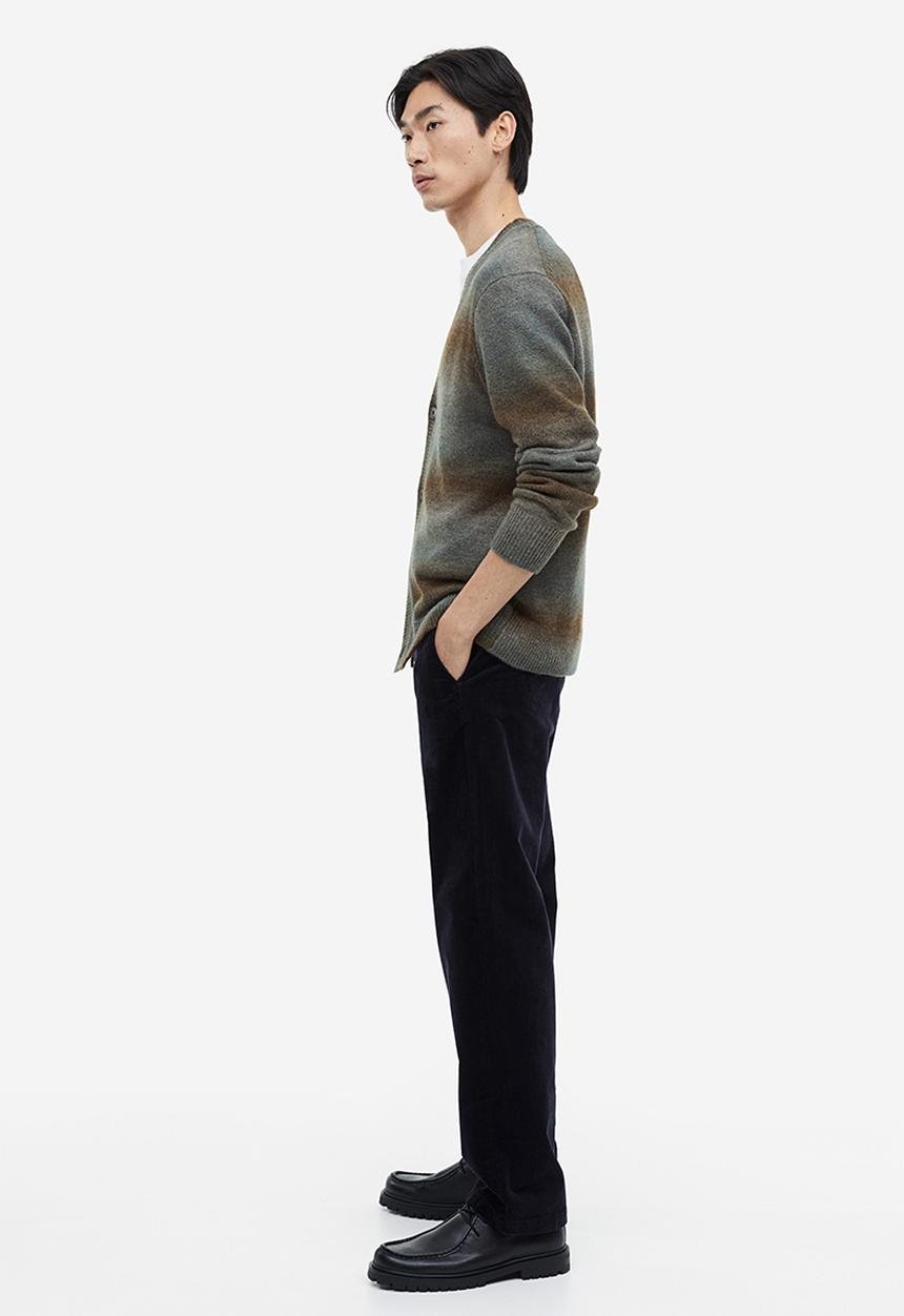 H&M - Regular fit cardigan - brown striped 
