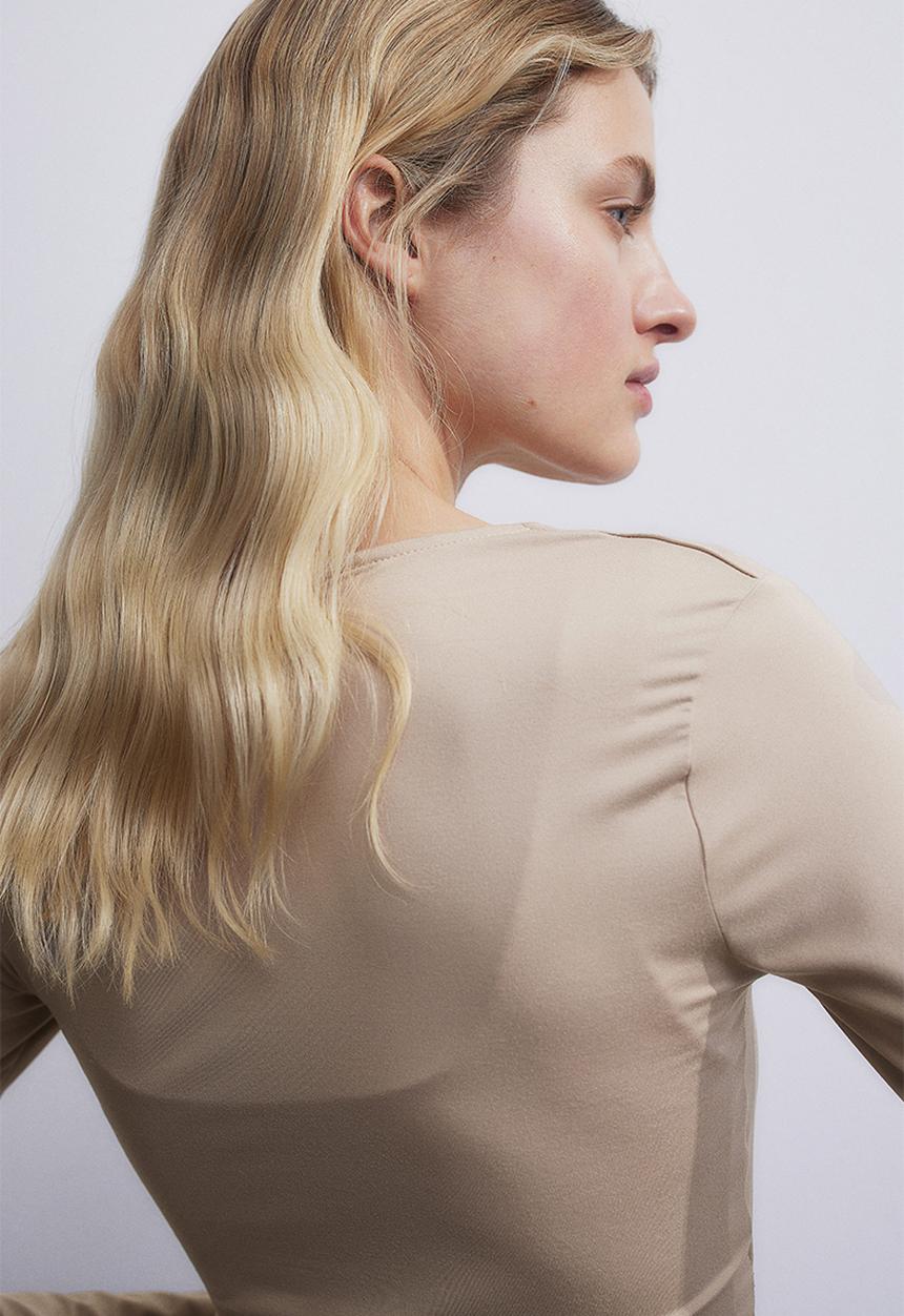 H&M - Long-sleeved jersey top - beige