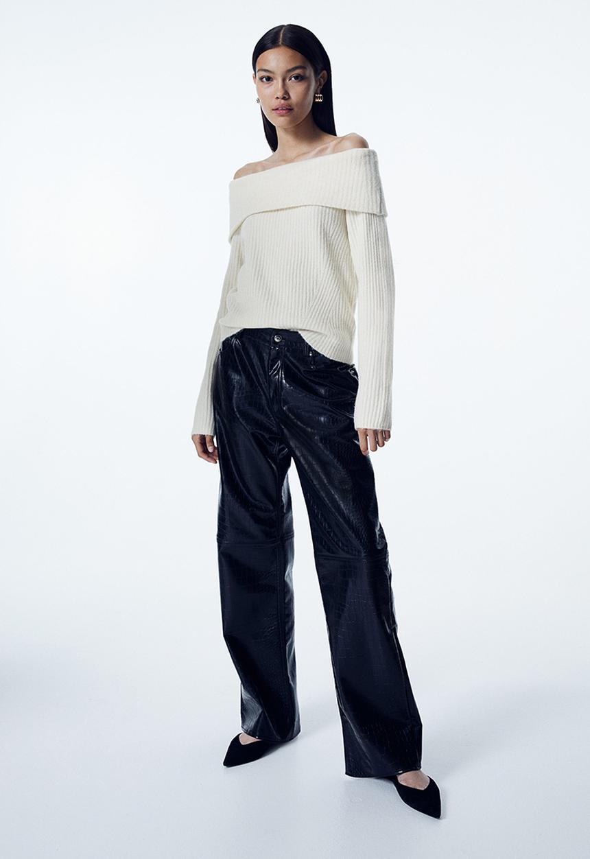 H&M - Off-the-shoulder jumper - cream