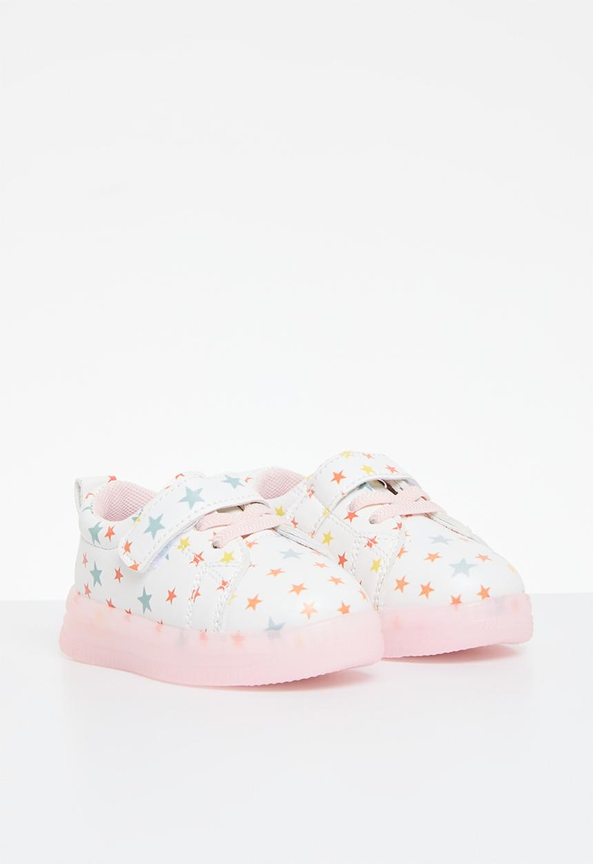 Pop Candy - Printed velcro & lace sneakers - pink