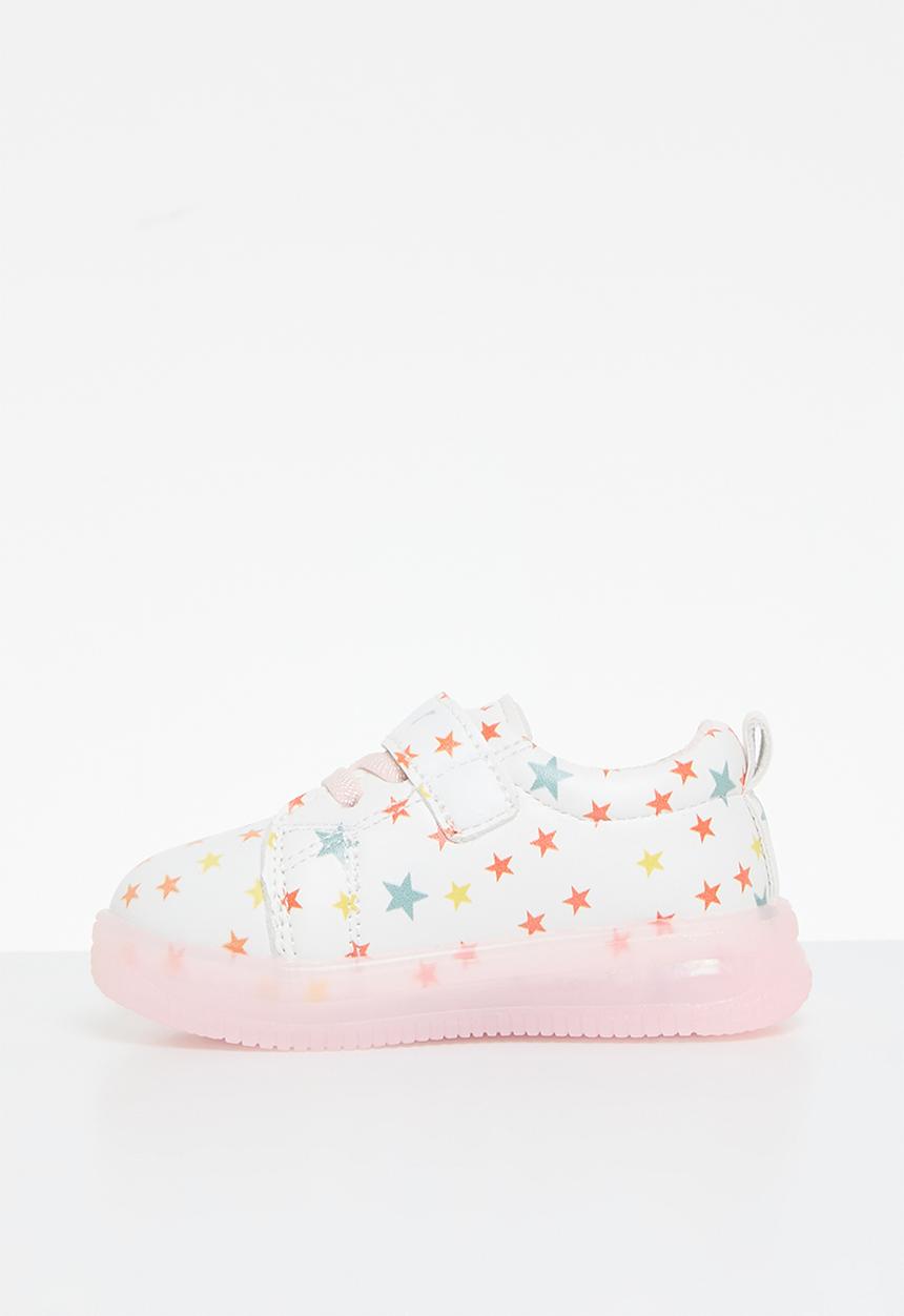 Pop Candy - Printed velcro & lace sneakers - pink