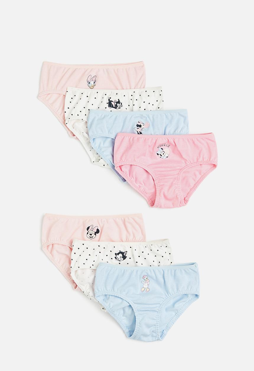 H&M - 7 pack cotton briefs - light blue minnie mouse