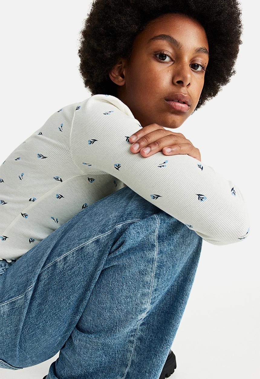 H&M - Long-sleeved jersey top - white