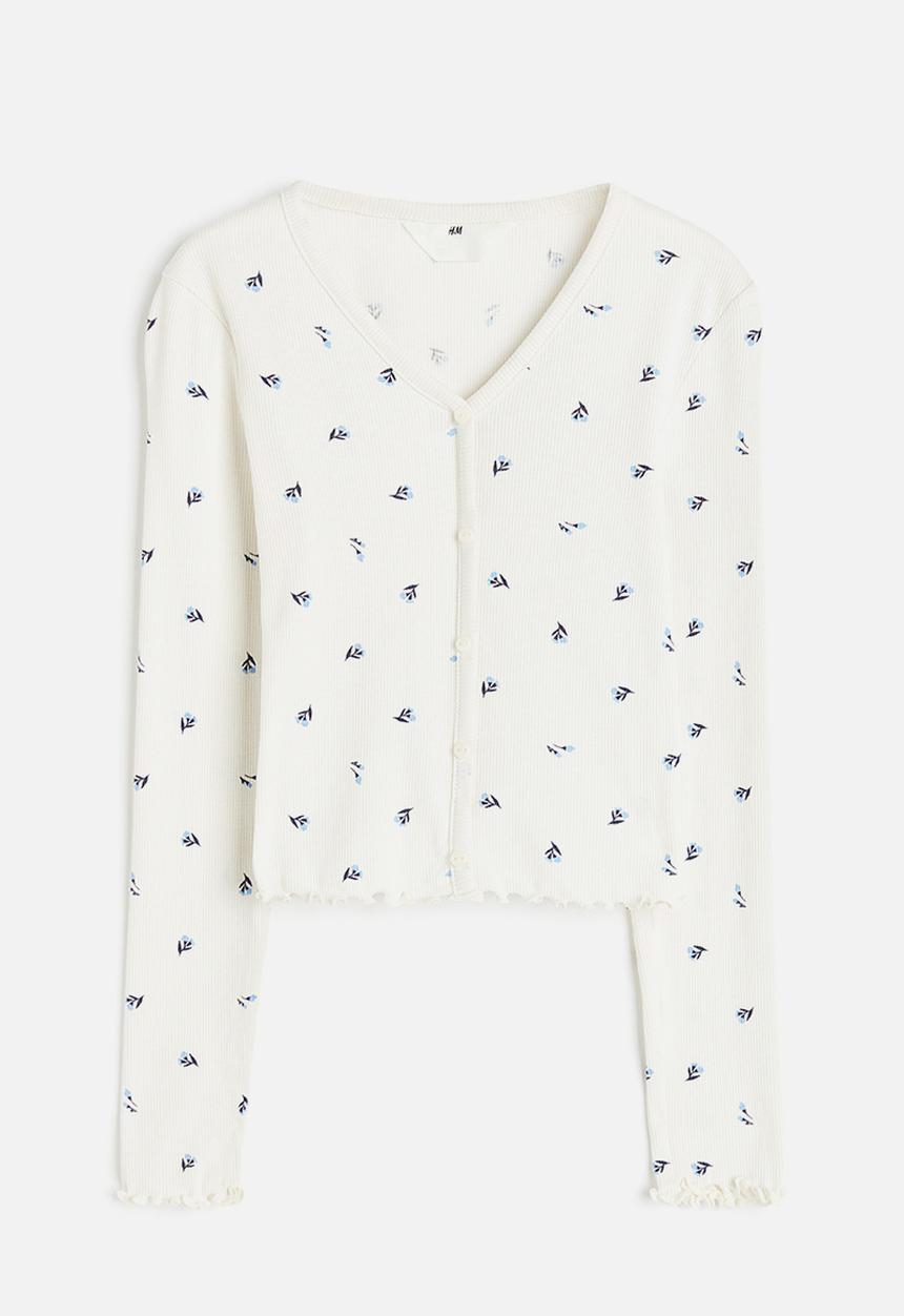 H&M - Long-sleeved jersey top - white