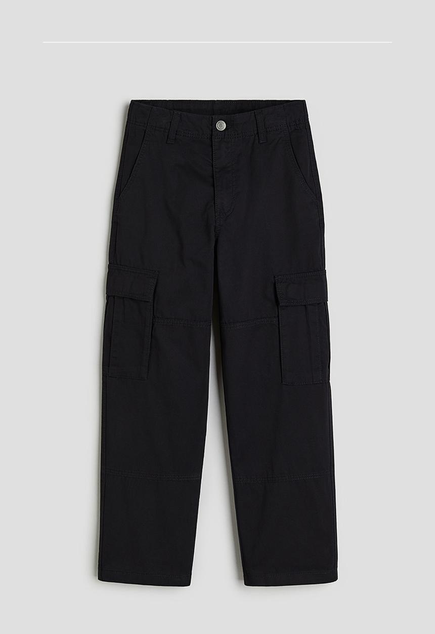 H&M - Cotton cargo trousers - black