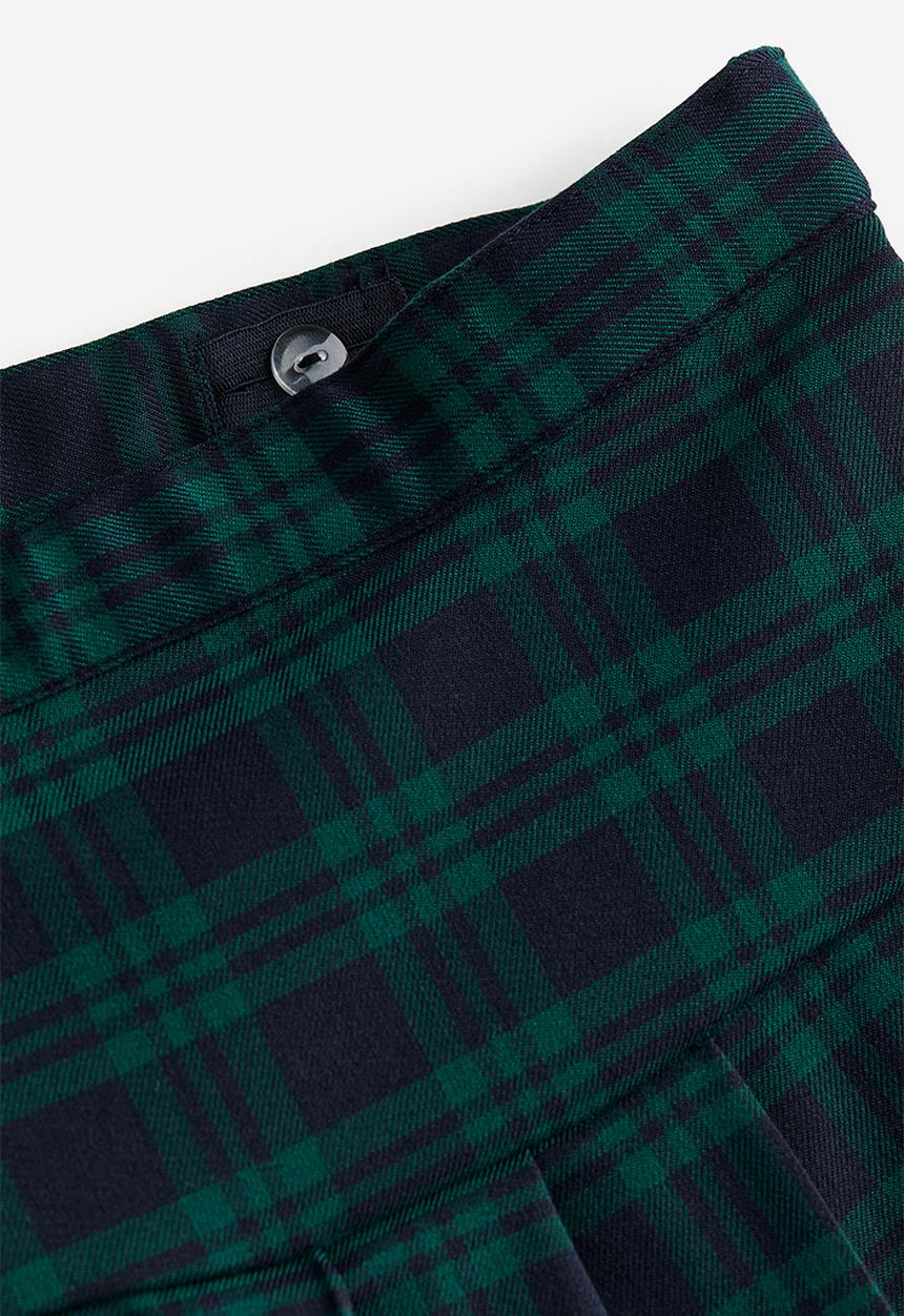 H&M - Pleated skirt - green/checked