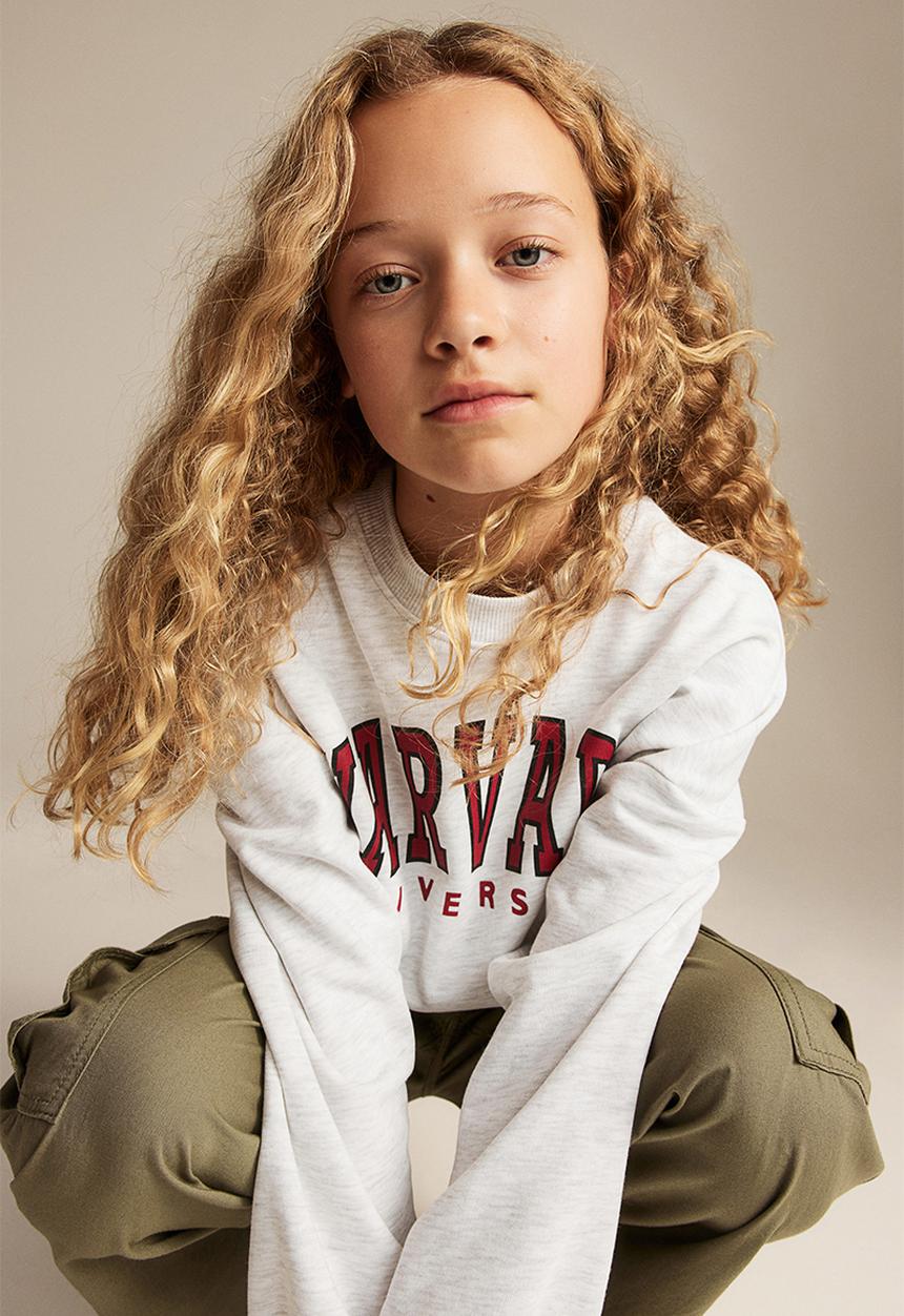 H&M - Oversized sweatshirt - light grey marl/harvard
