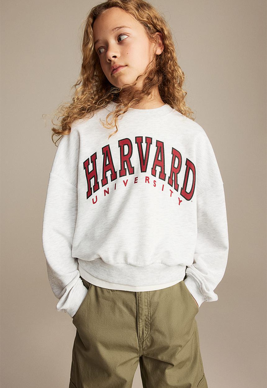 H&M - Oversized sweatshirt - light grey marl/harvard