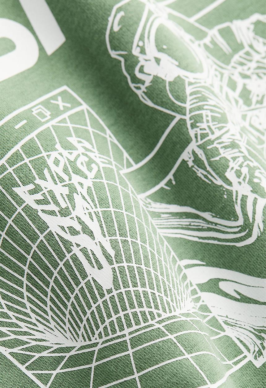 H&M - Printed hoodie - green/nasa