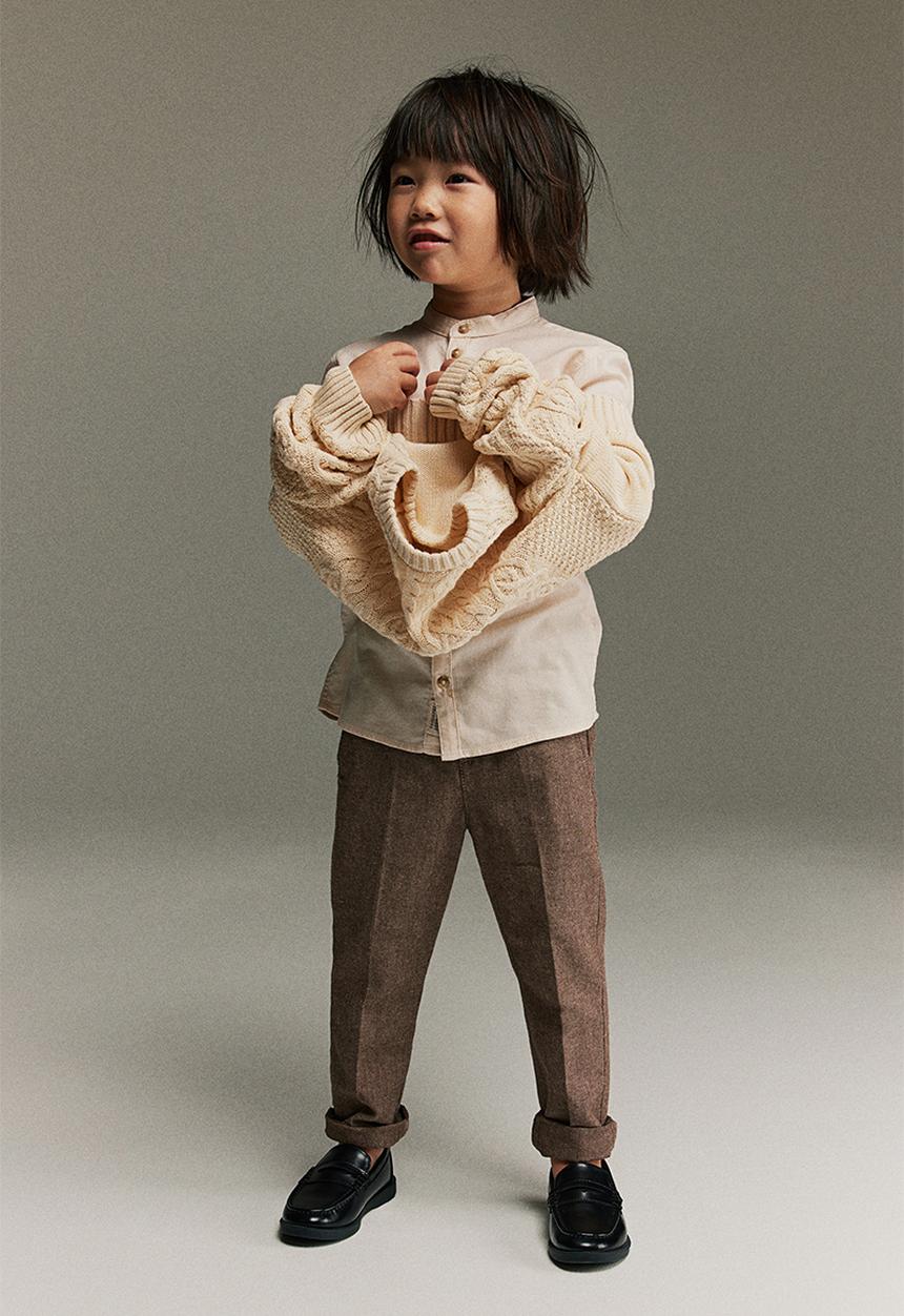 H&M - Cable-knit cotton jumper - light beige